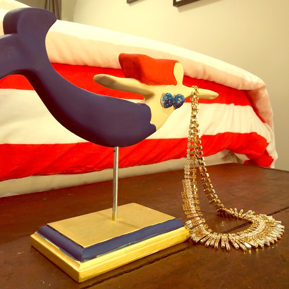 Glam Faux Gold and Diamond Necklace